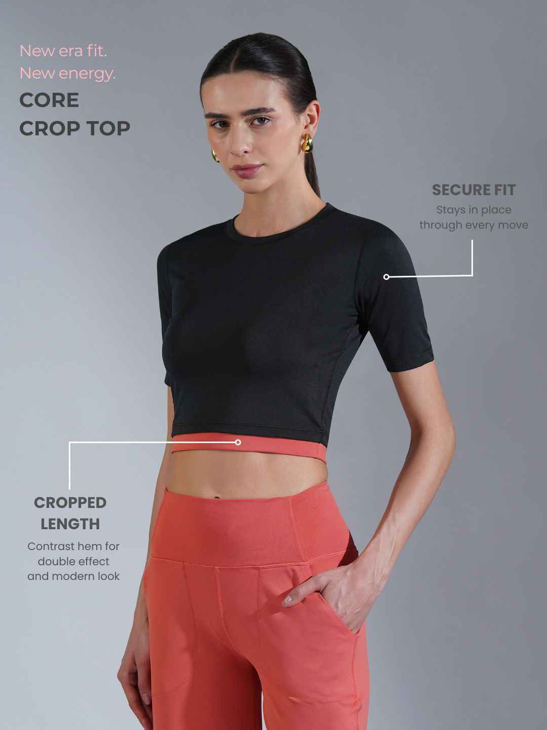 Core Crop top- Black Black