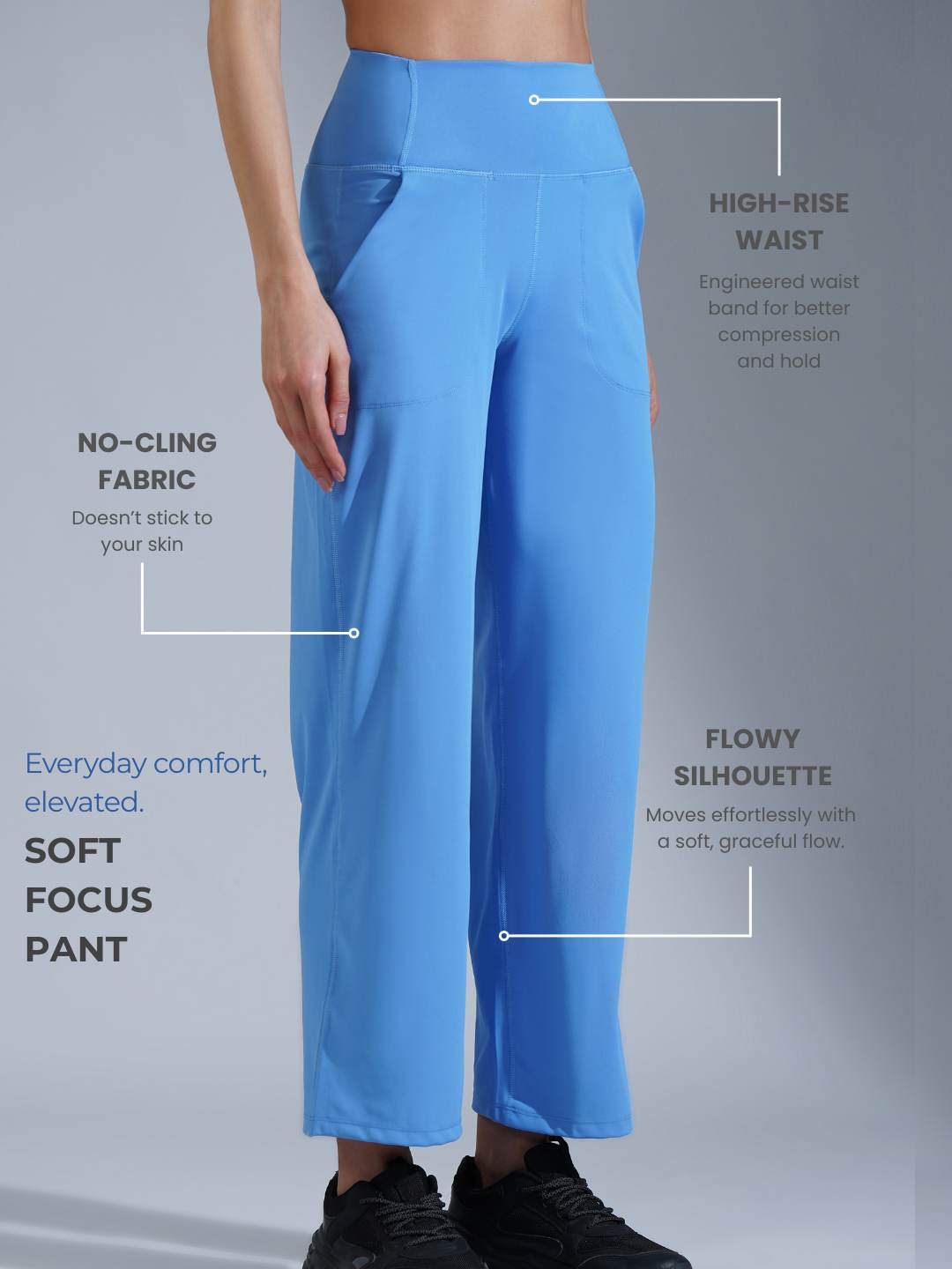 Soft focus pant- Black Sky Blue
