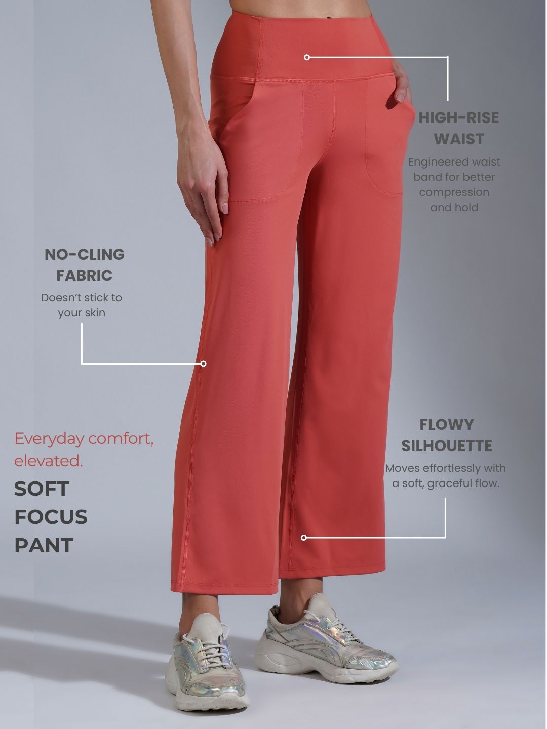 Soft focus pant- Black Peach