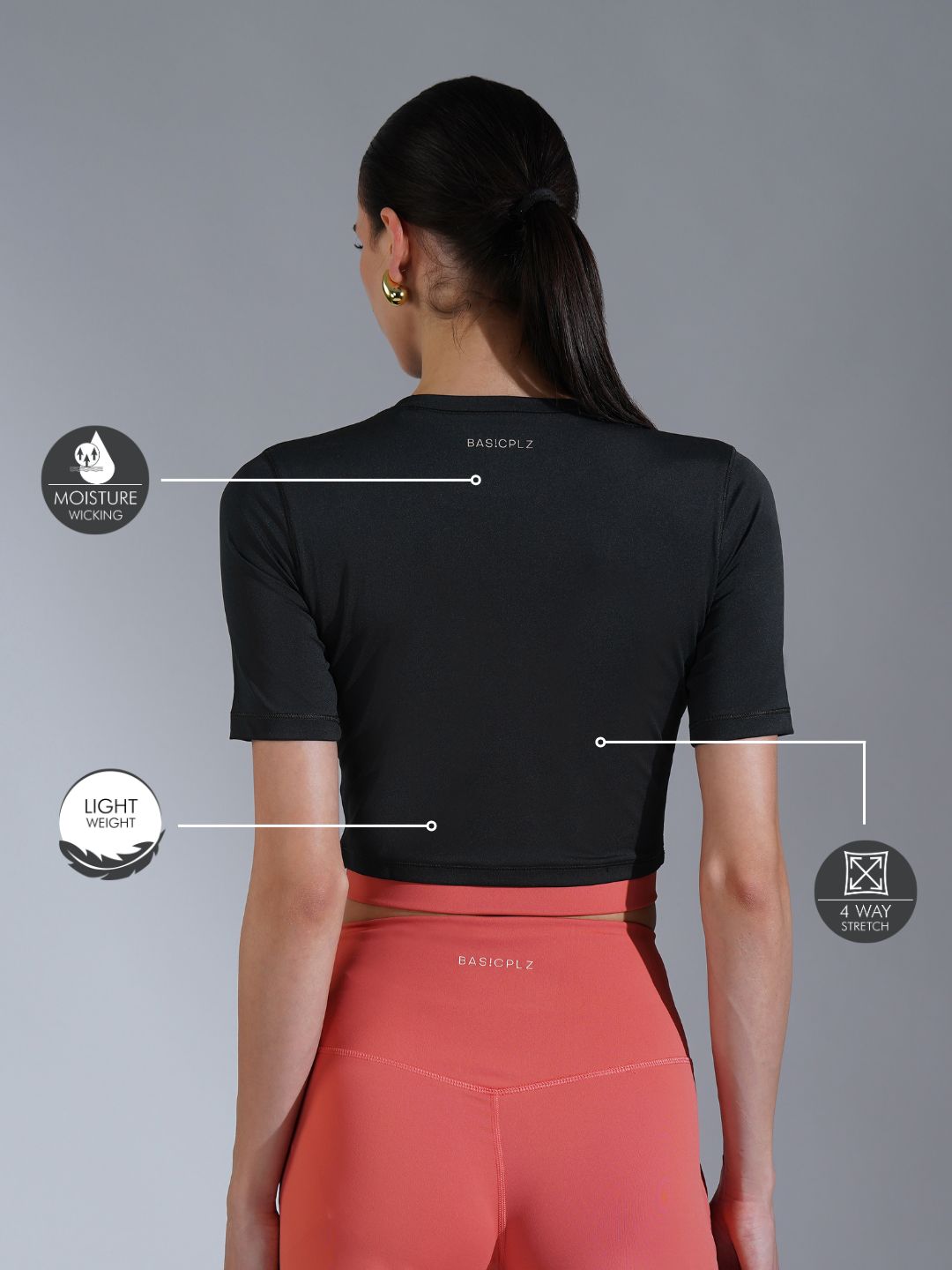 Core Crop top- Black Black