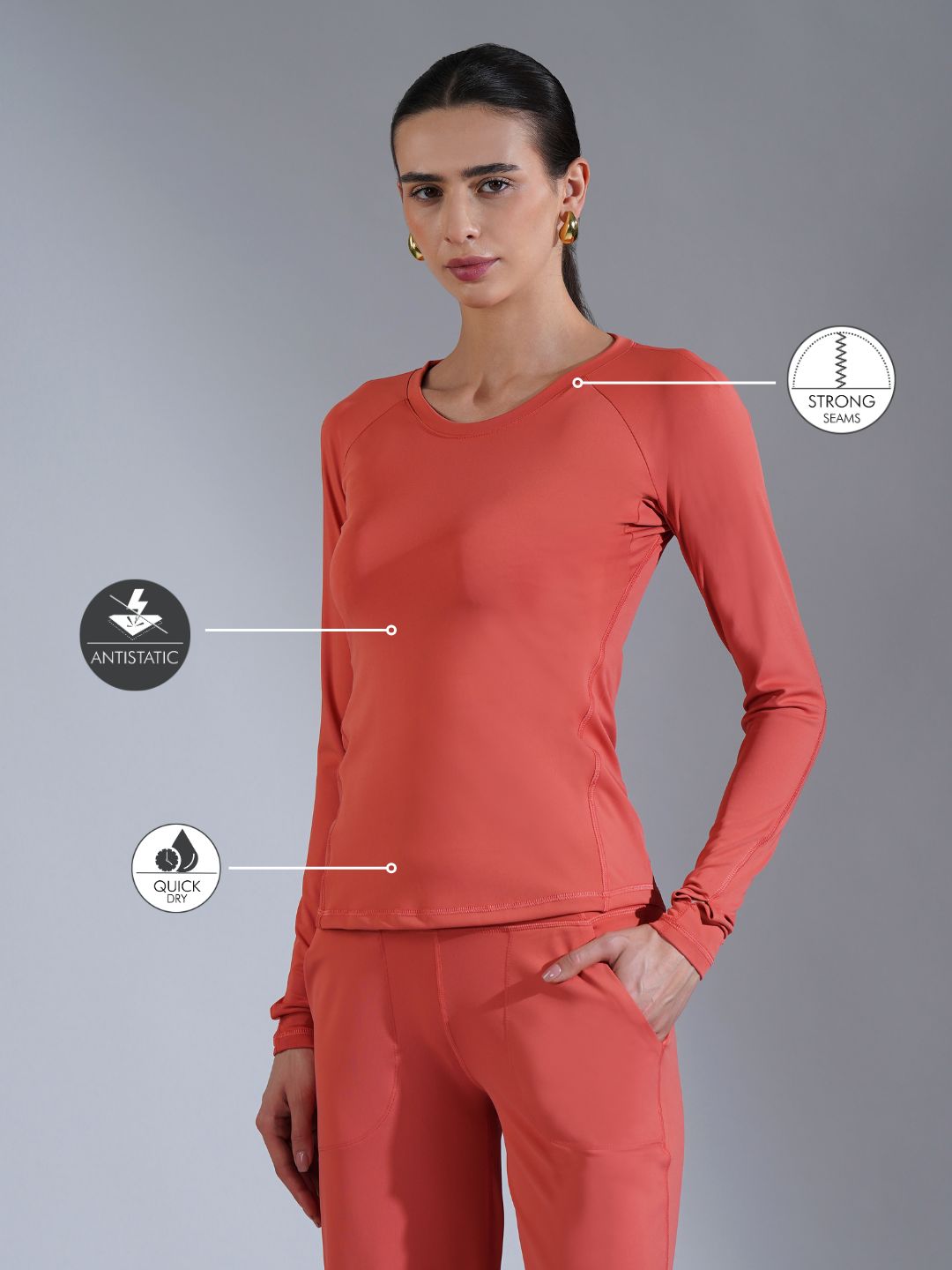 Core Compression full sleeve- Peach Peach