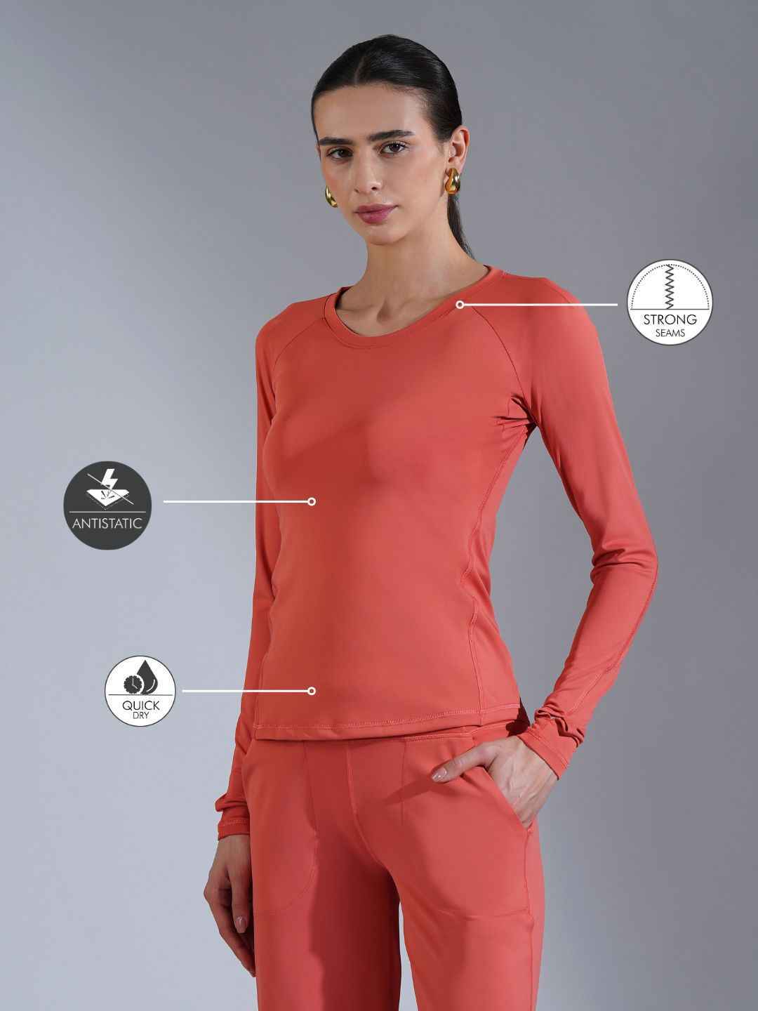 Core Compression full sleeve- Peach Peach