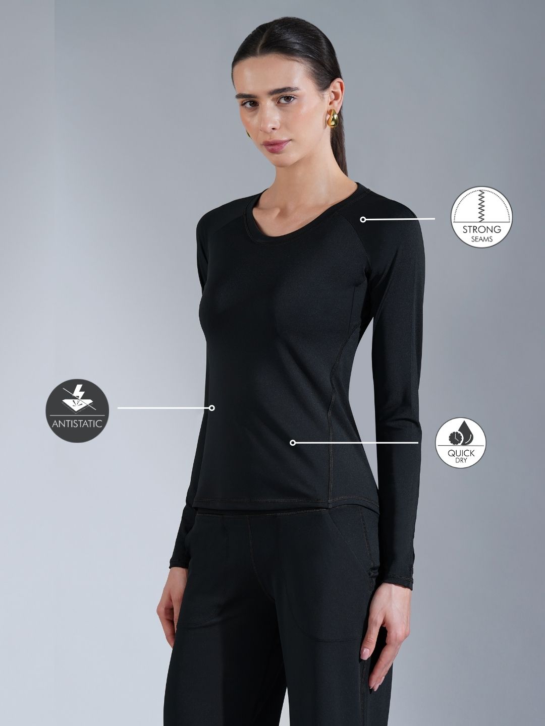 Core Compression full sleeve- Peach Black