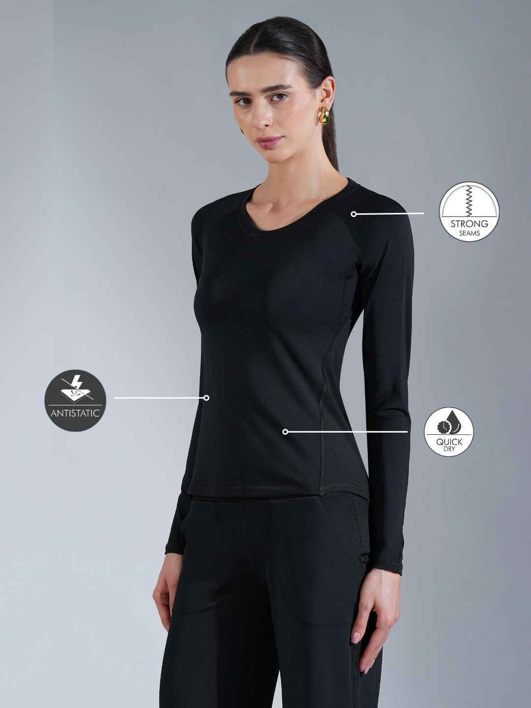 Core Compression full sleeve- Peach Black