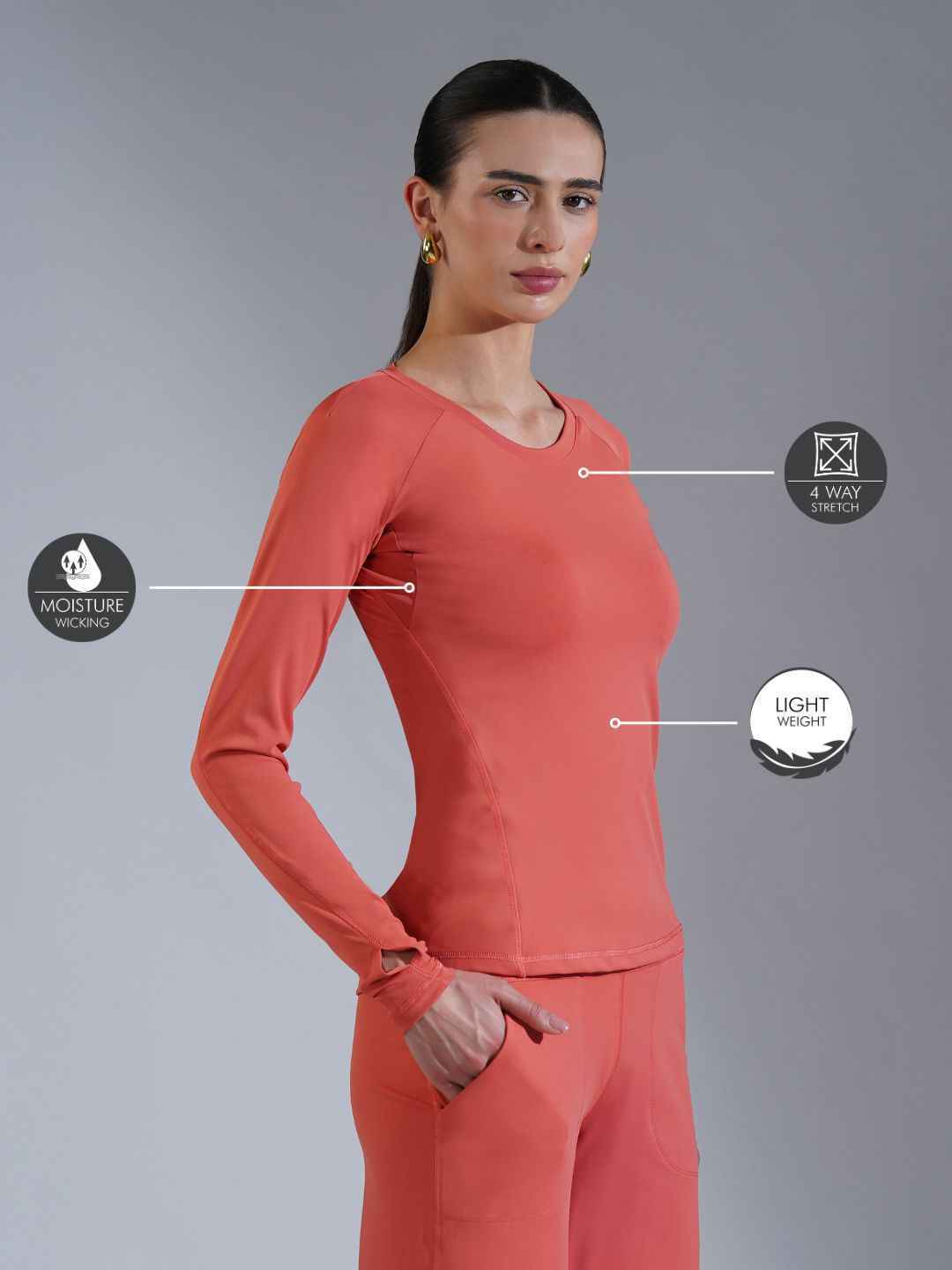 Core Compression full sleeve- Peach Peach