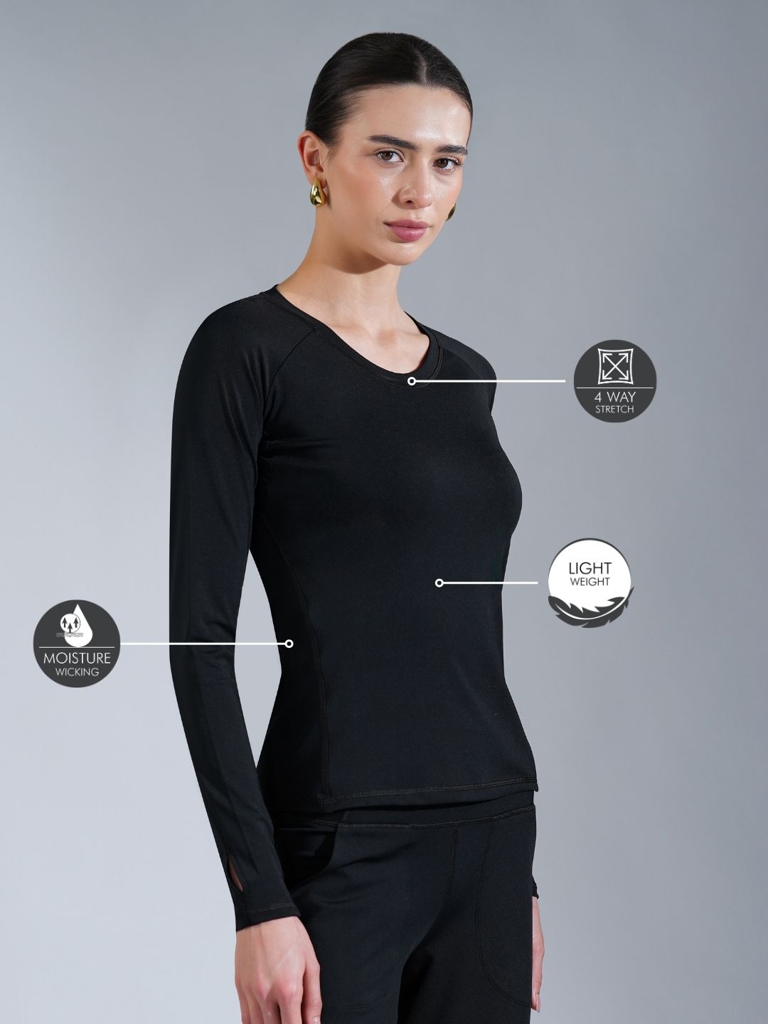 Core Compression full sleeve- Peach Black